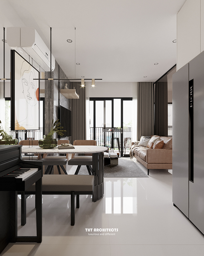 tht architects - Chung cư Lavita Charm - phòng khách bếp 04